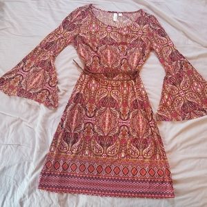Boho bell sleeve dress